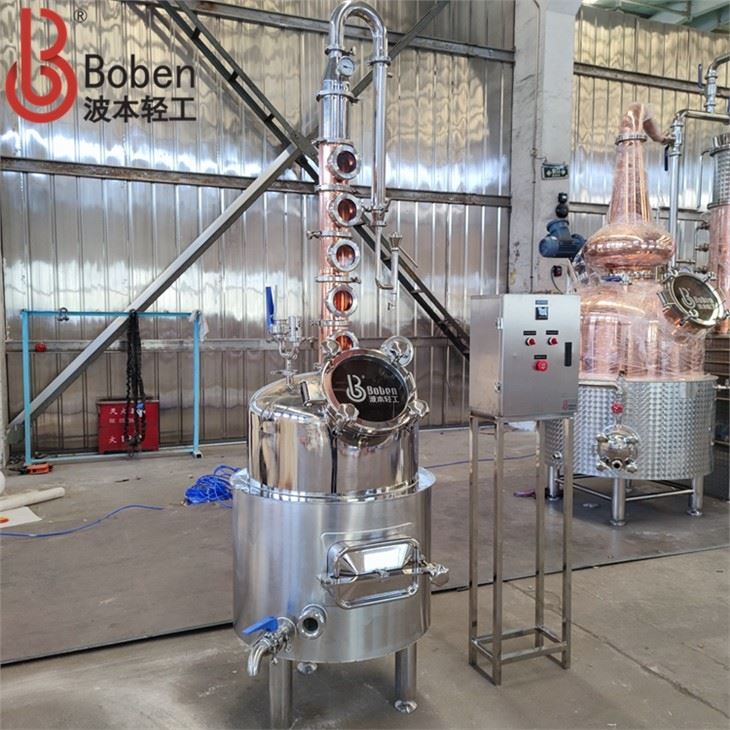 40 Gallon 150L Pot Still Distillation Jacket 4 Inch 4 SS Copper Flute Still