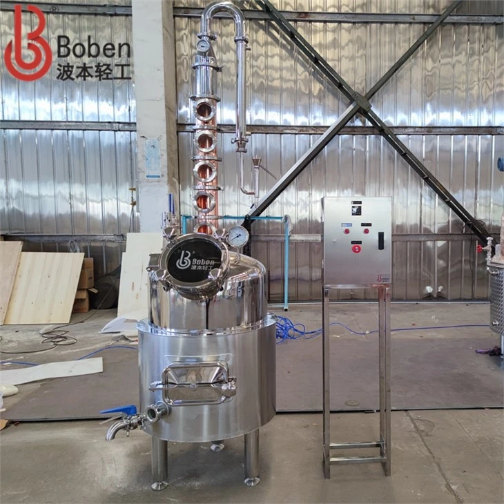 40 Gallon 150L Pot Still Distillation Jacket 4 Inch 4 SS Copper Flute Still