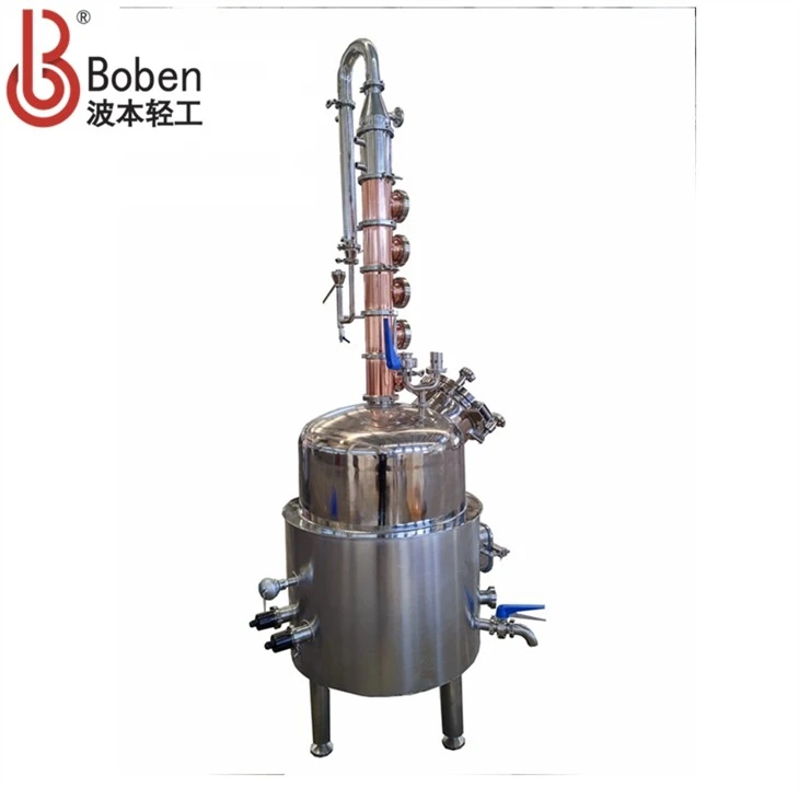 40 Gallon 150L Pot Still Distillation Jacket 4 Inch 4 SS Copper Flute Still